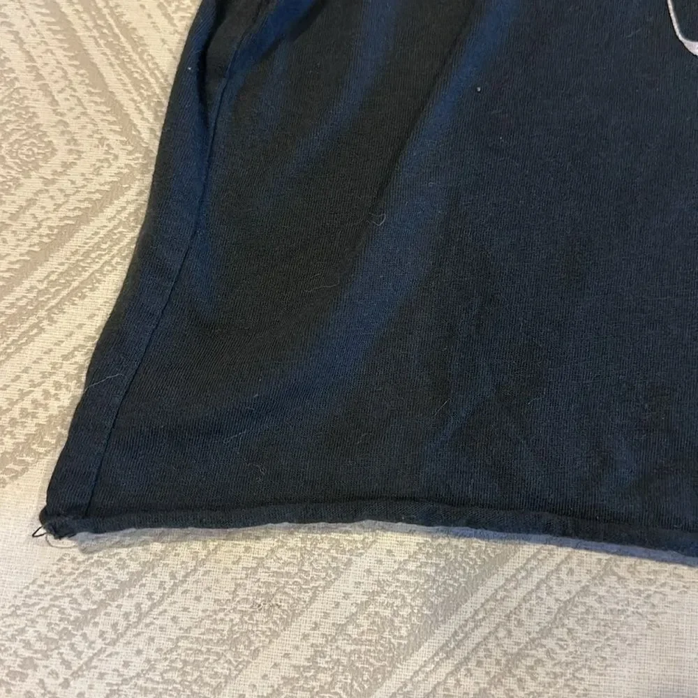 Prince Peter Girls ‘Good Vibes’ Black Cropped Uncut Hem T-Shirt - Size XL
